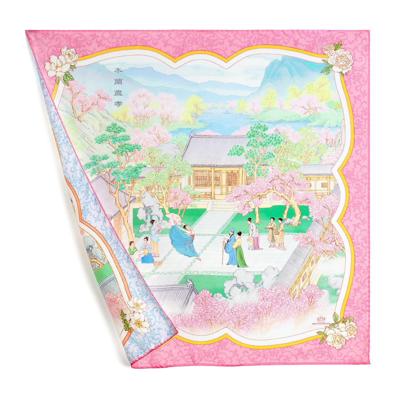 The Mulan Scarf Pink and Sky Blue