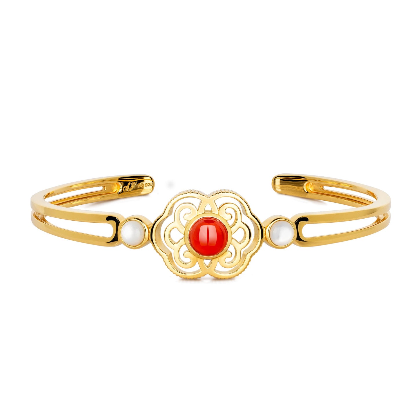 Blissful Ruyi Bangle with Carnelian