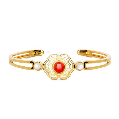 Blissful Ruyi Bangle with Carnelian