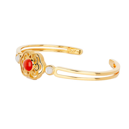 Blissful Ruyi Bangle with Carnelian