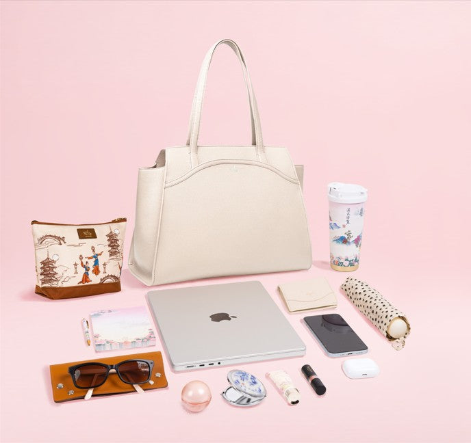 Tang Dynasty Grace Tote - Parchment Beige