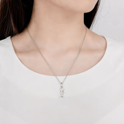 Zhen Shan Ren Words Silver Necklace