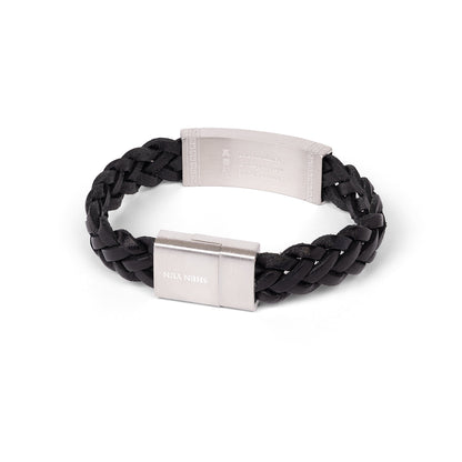 Zhen Shan Ren Wondrous Words Leather Bracelet Black 9