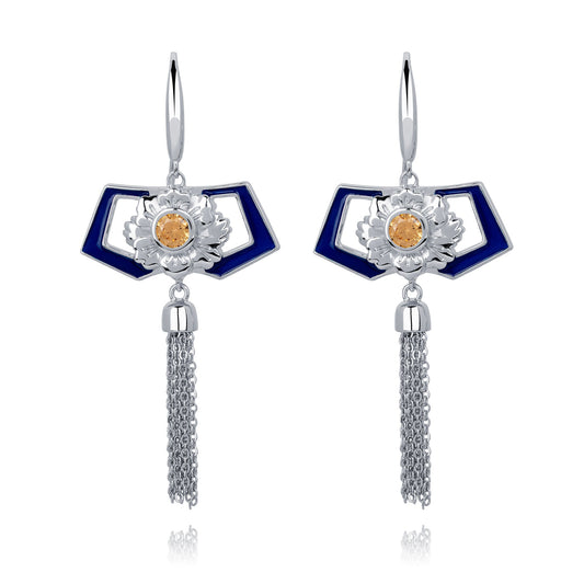 Manchurian Elegance Earrings Blue