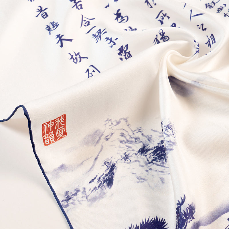 Poets of the Orchid Pavilion Long Silk Scarf