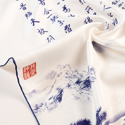 Poets of the Orchid Pavilion Long Silk Scarf