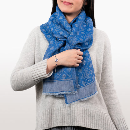 Zhen Shan Ren Long Scarf Royal Blue