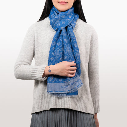 Zhen Shan Ren Long Scarf Royal Blue