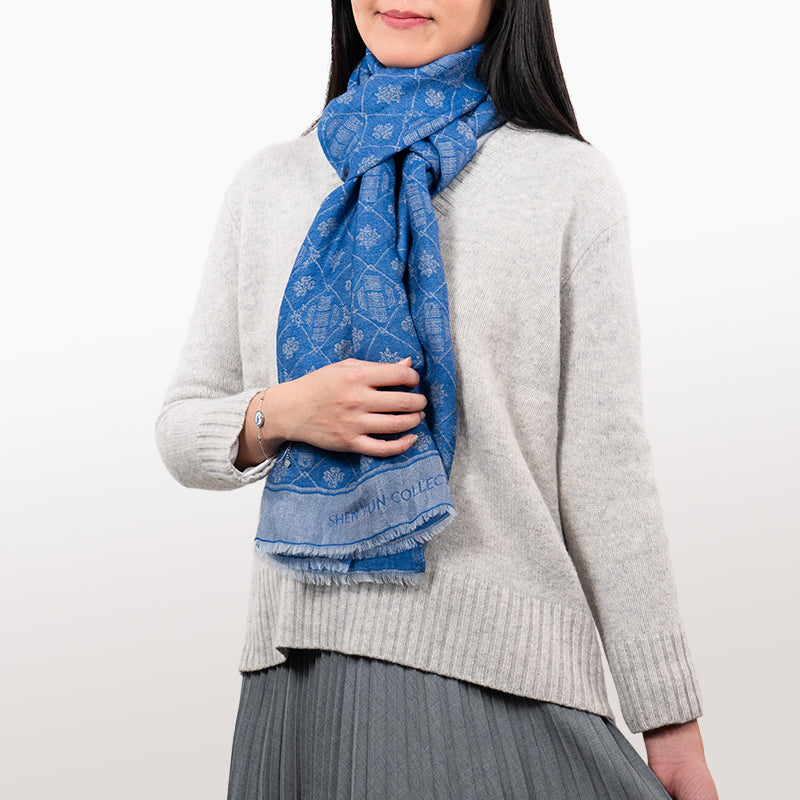 Zhen Shan Ren Long Scarf Royal Blue