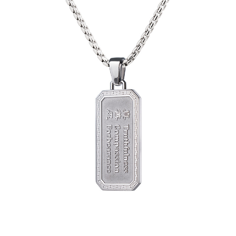 Zhen Shan Ren Wondrous Words Pendant Silver