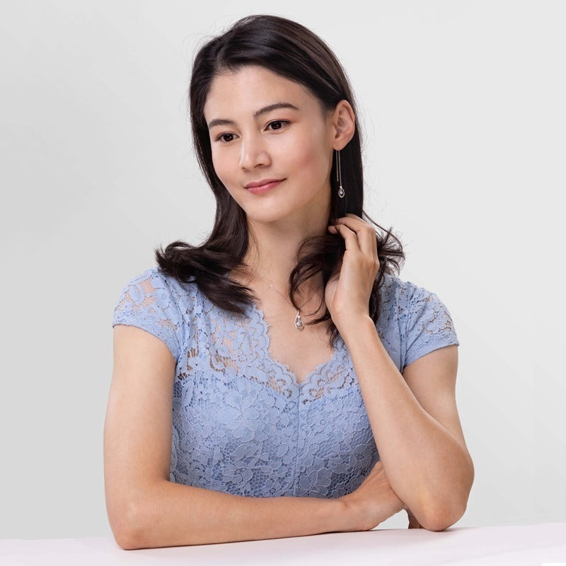 The Heavenly Phoenix Necklace 18kt White Gold with Aquamarine