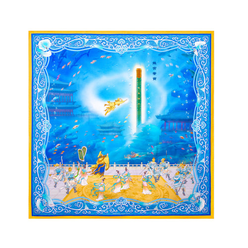 Monkey King and the Dragon Palace Silk Scarf