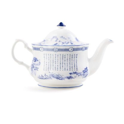 Poets of the Orchid Pavilion Teapot Oval 600ml Side View 4 - Shen Yun Collections