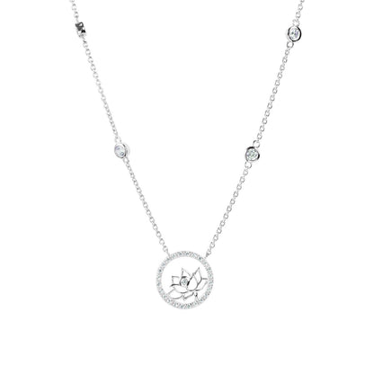 Lotus Fairies Necklace 17 Silver