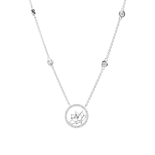 Lotus Fairies Necklace 17 Silver