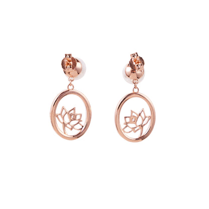 Lotus Fairies Drop Earrings Rose Gold