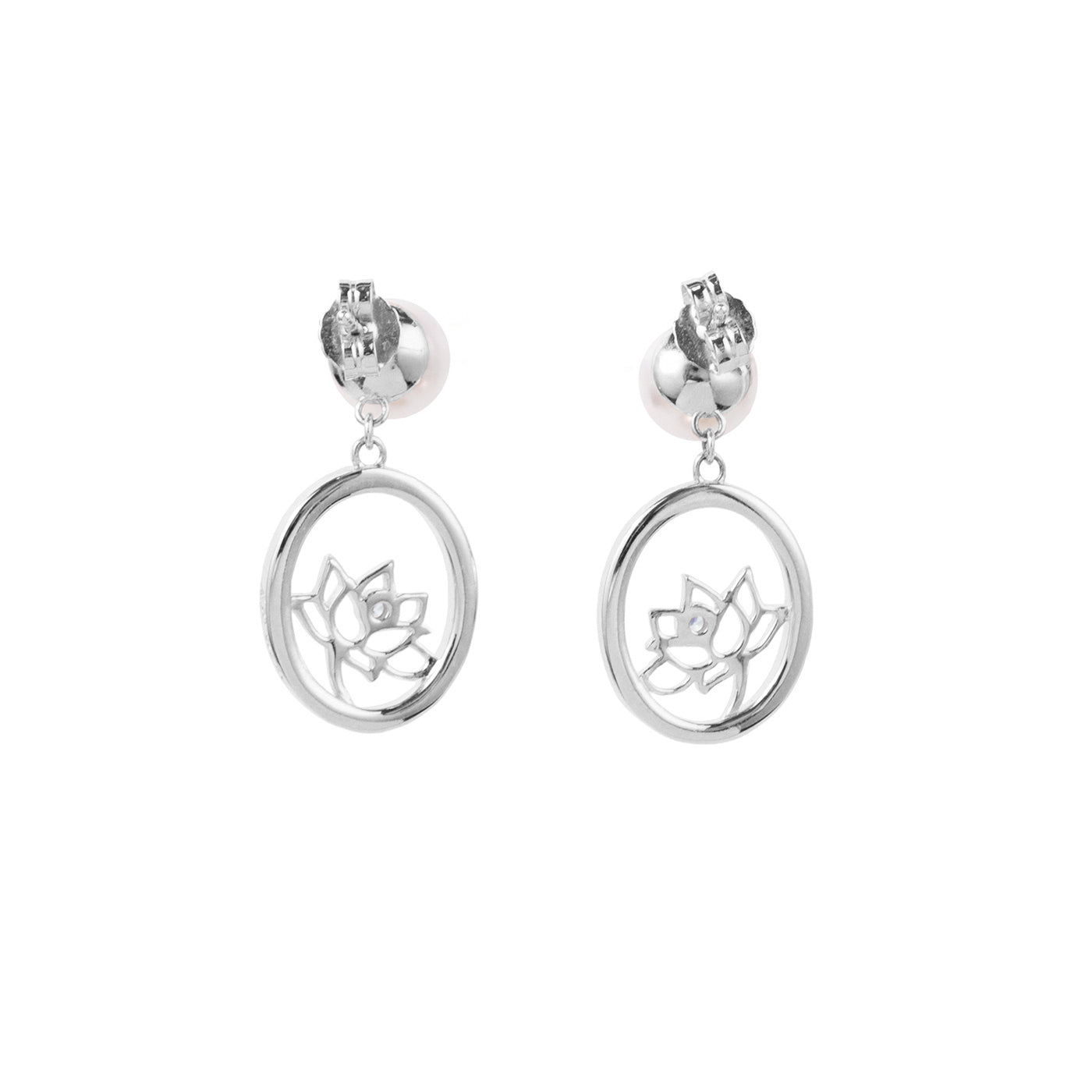 Lotus Fairies Drop Earrings Silver