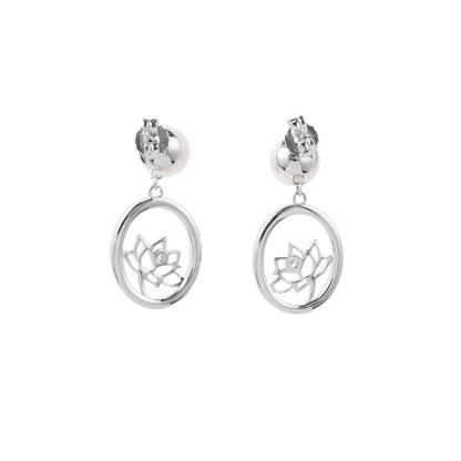 Lotus Fairies Drop Earrings Silver