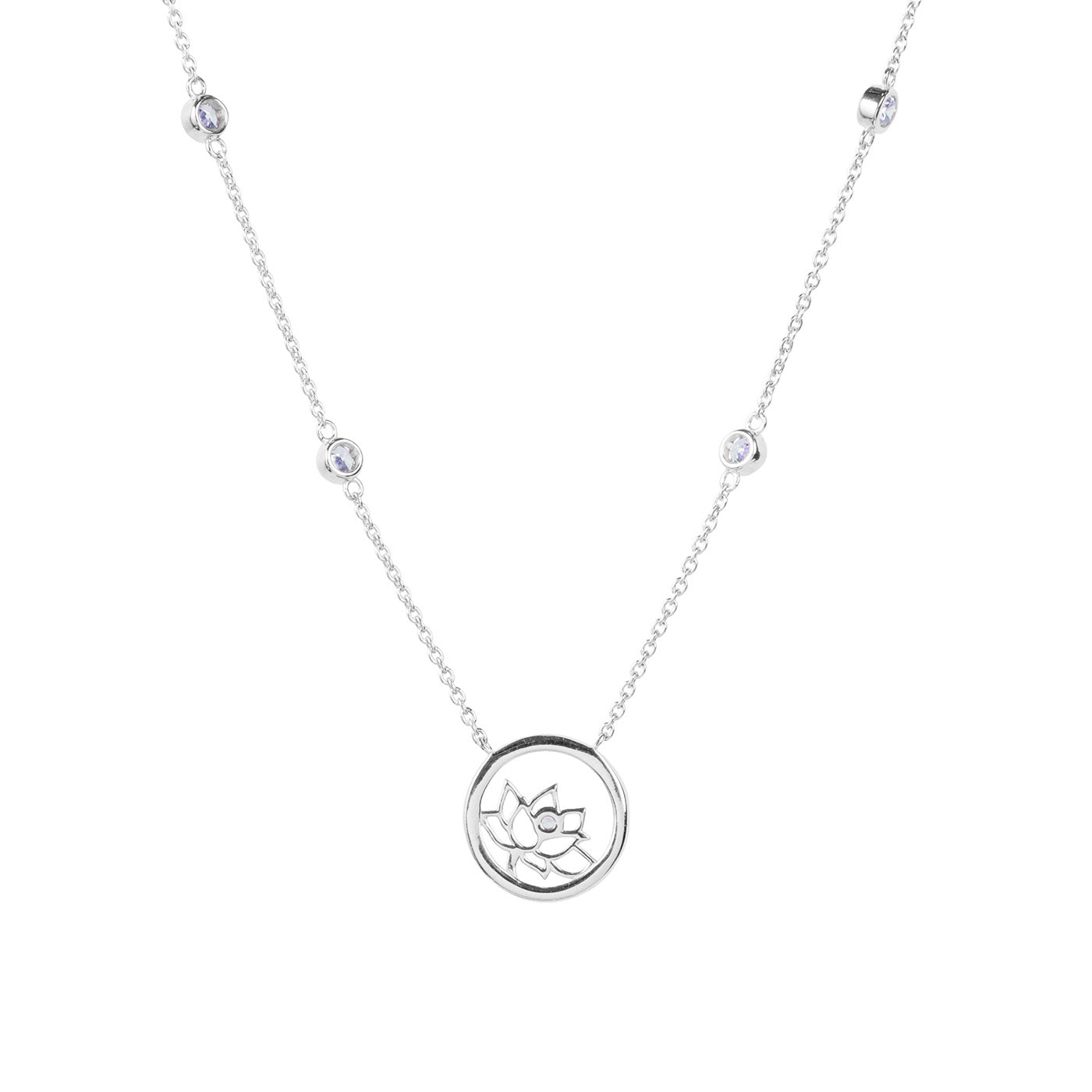 Lotus Fairies Necklace 17 Silver