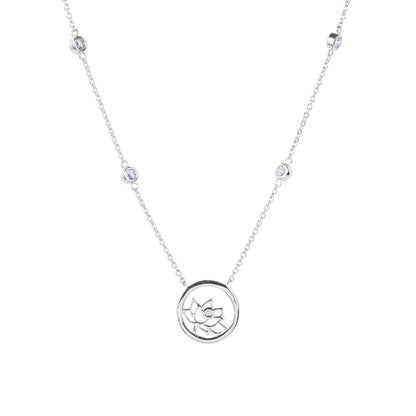 Lotus Fairies Necklace 17 Silver