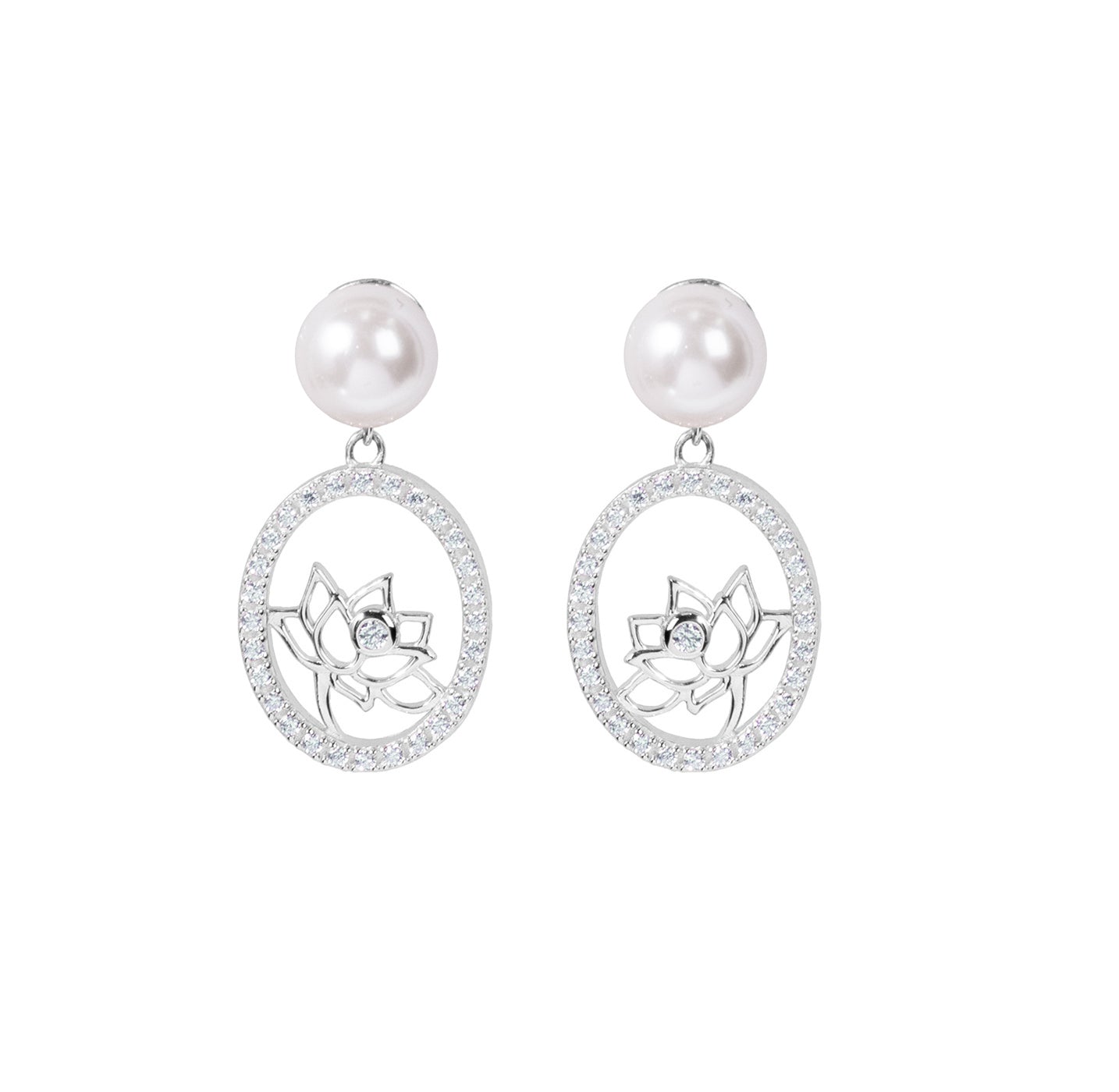 Lotus Fairies Drop Earrings Silver