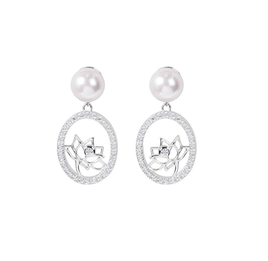 Lotus Fairies Drop Earrings Silver