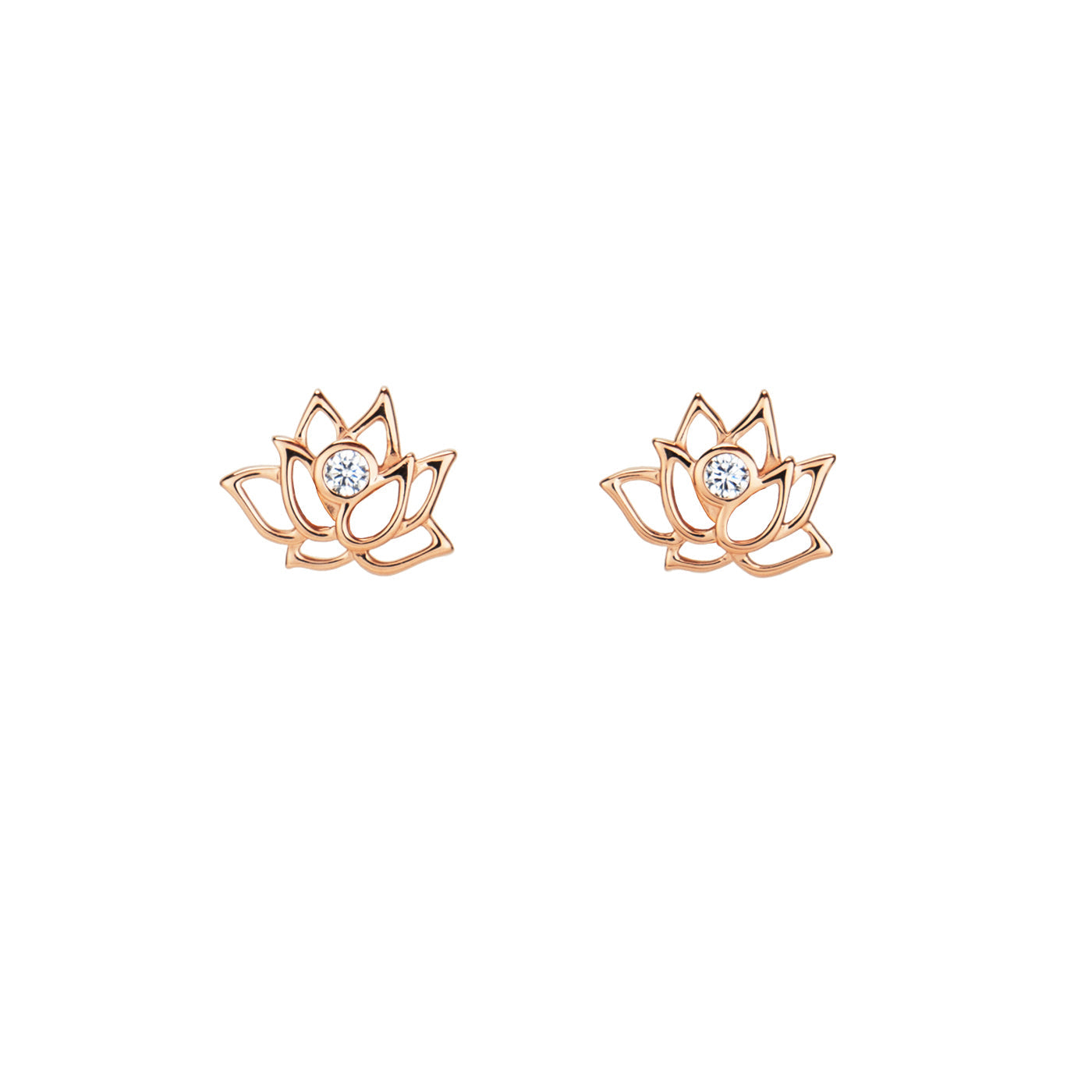 Lotus Fairies Earrings Rose Gold