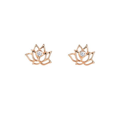 Lotus Fairies Earrings Rose Gold