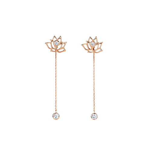 Lotus Fairies Earrings Rose Gold