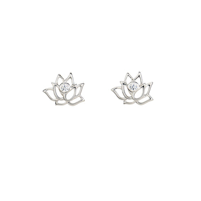 Lotus Fairies Earrings Silver with Stone | Shen Yun Collections