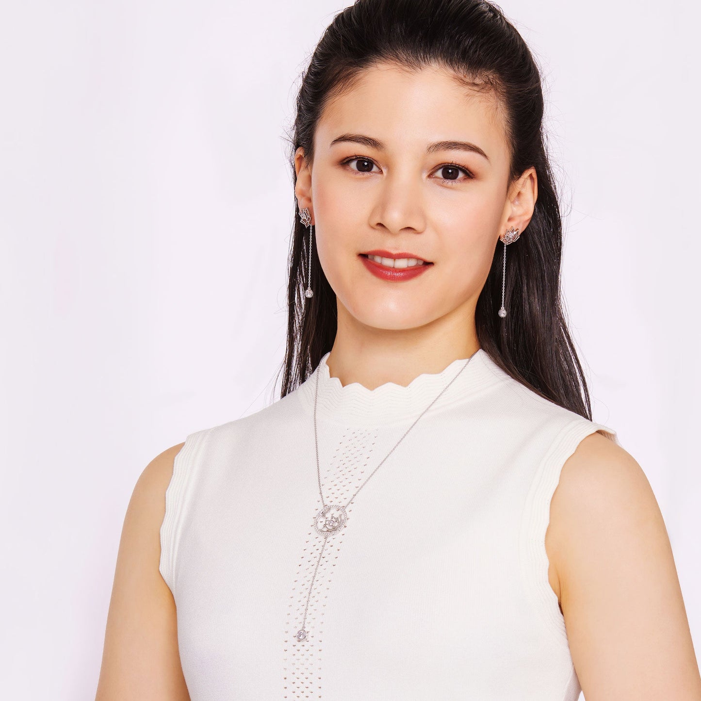 Lotus Fairies Necklace Silver