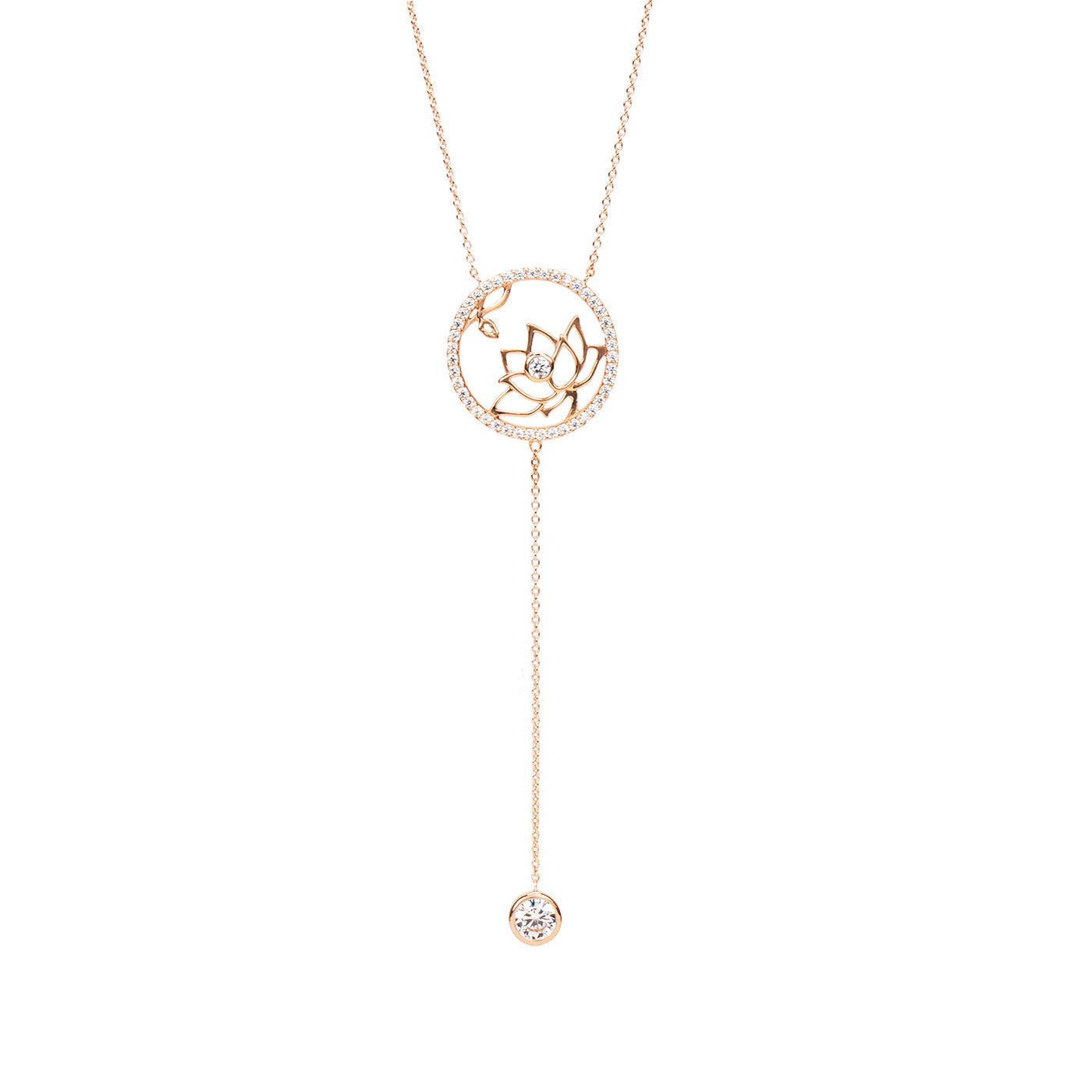 Lotus Fairies Necklace Rose Gold