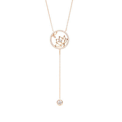 Lotus Fairies Necklace Rose Gold