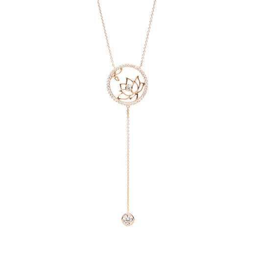 Lotus Fairies Necklace Rose Gold