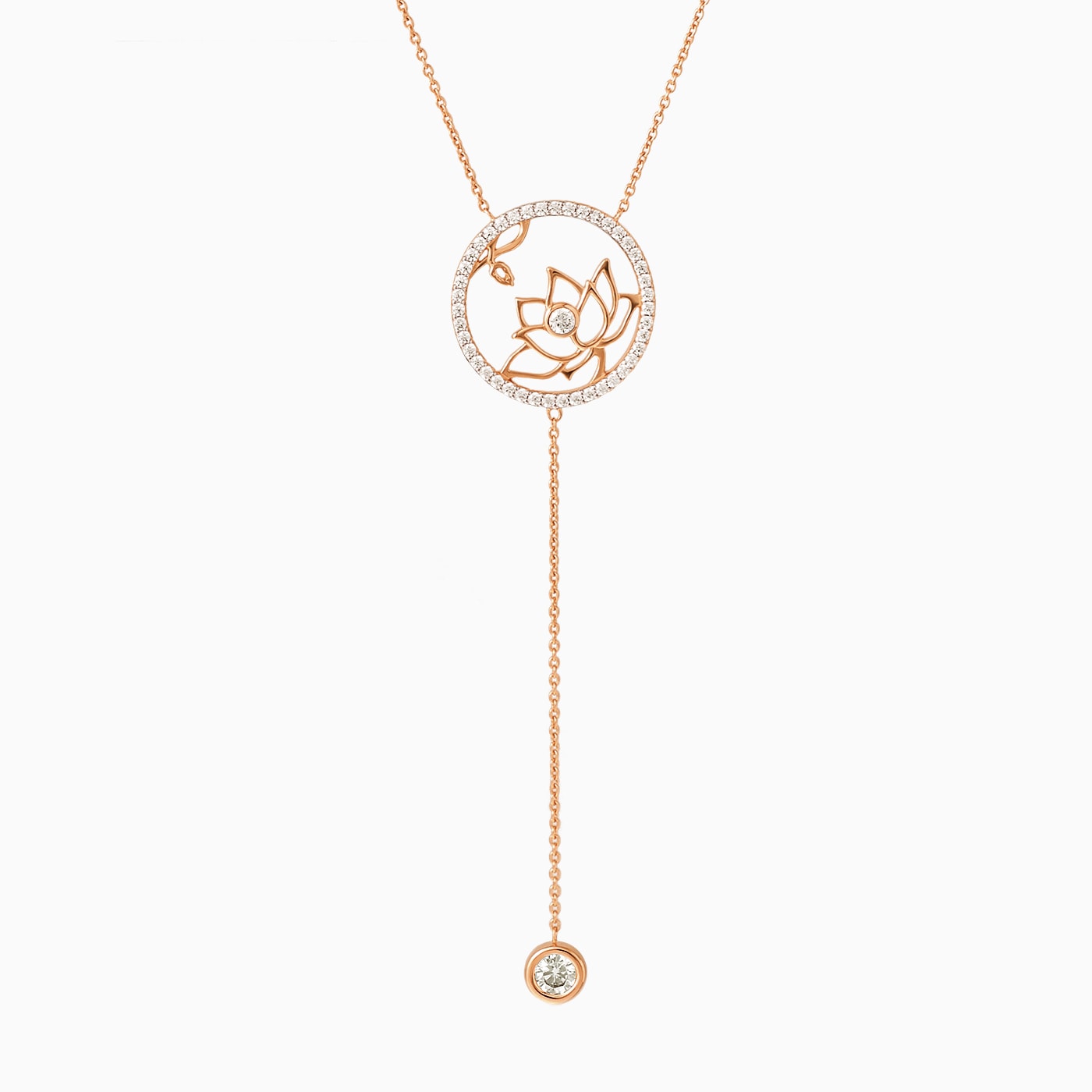 Lotus Fairies Necklace Rose Gold