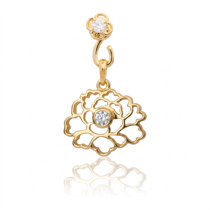 Tang Flower Charm - Gold White