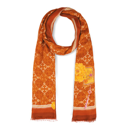 Manchurian Elegance Long Scarf - Bronze
