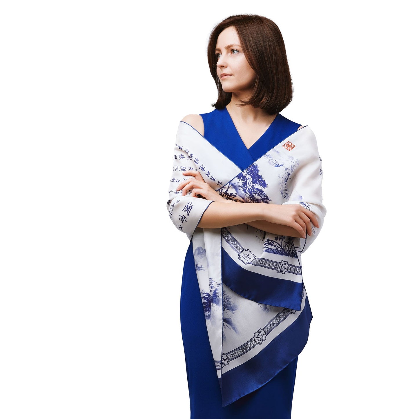 Poets of the Orchid Pavilion Long Silk Scarf