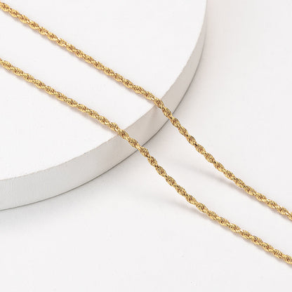 Rope Chain Necklace Gold 18+2