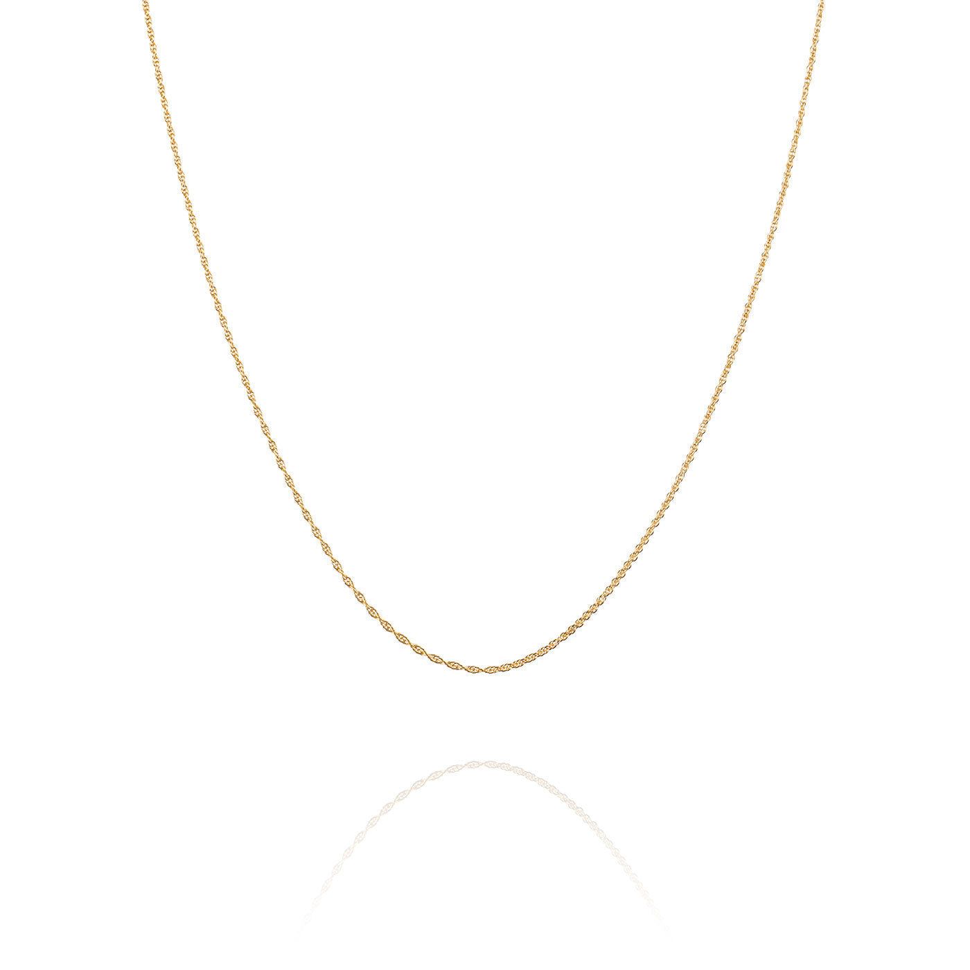 Rope Chain Necklace Gold 18+2