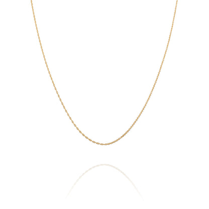 Rope Chain Necklace Gold 18+2
