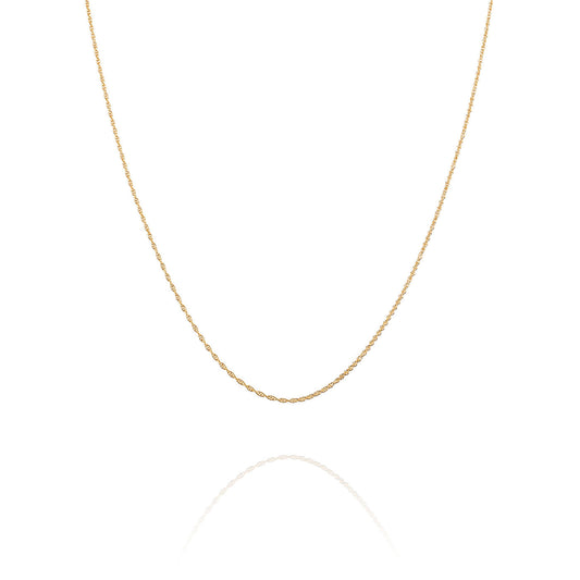 Rope Chain Necklace Gold 18+2