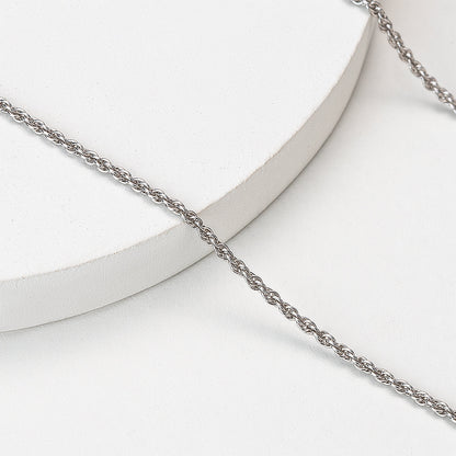 Rope Chain Necklace Silver 18+2