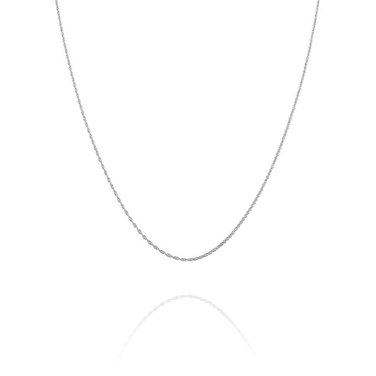 Rope Chain Necklace Silver 18+2
