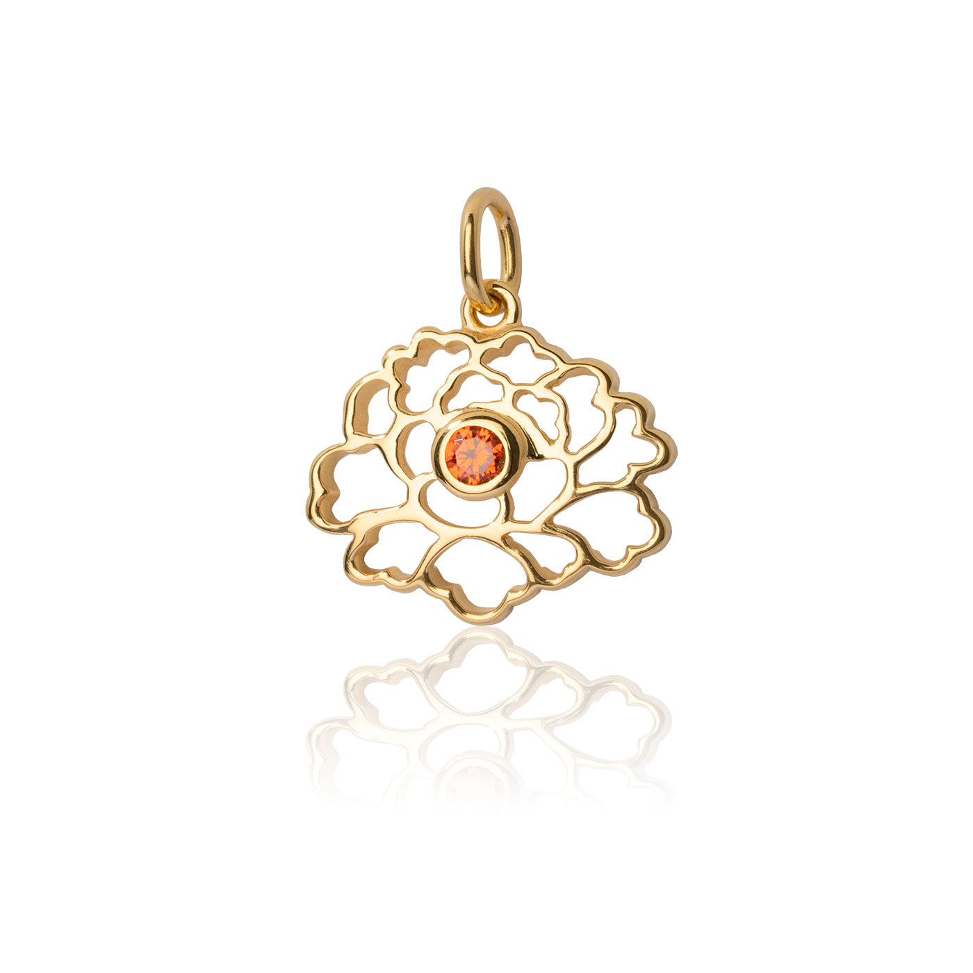 Tang Flower Charm - Gold Orange