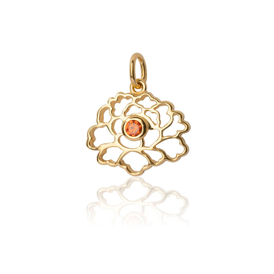 Tang Flower Charm - Gold Orange