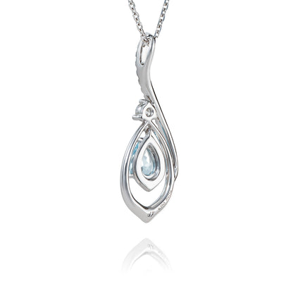 The Heavenly Phoenix Necklace 18kt White Gold with Aquamarine