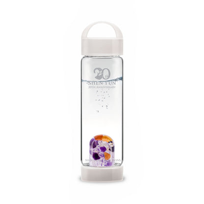 Gemstone Bottle Anti-Slip Silicone Grip Handle - White