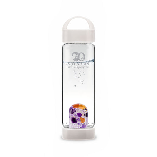 Gemstone Bottle Anti-Slip Silicone Grip Handle - White