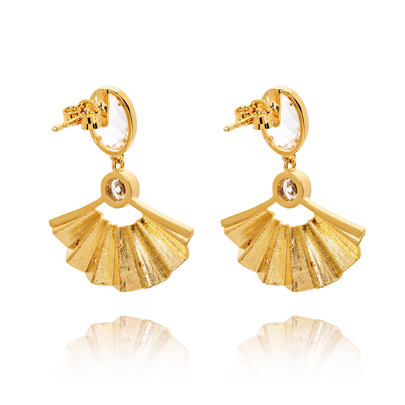 Radiant Fan Earrings Crystal